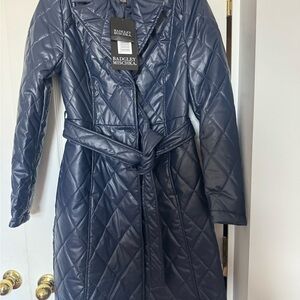 Badgley Mischka Women's Dark Blue Quilted Puffer Coat
